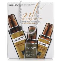 Plaukų ir kūno priežiūros priemonių rinkinys Saryna KEY Soft Philosophy Dry No More Set, skirtas pažeistiems plaukams ir sausai kūno odai, DR3OPHI
