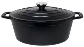 Ovalus emaliuotas ketaus puodas Zyle ZY028BKI, talpa 4 l, juodas