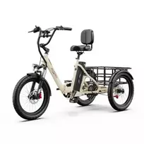 ONESPORT OT30 PRO sulankstomas elektrinis triratis dviratis, 500 W, 18 Ah baterija, kreminis