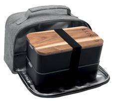 Pietų dėžutė su termo maišeliu Akinod Bento+Lunch bag 11:58 Noir/Gris, AKI000045