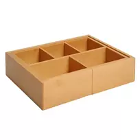 Dėžutės stalčiai, ištraukiamas organizatorius, bambukas, natūralus, 24,6 x 17,6 x 7 cm