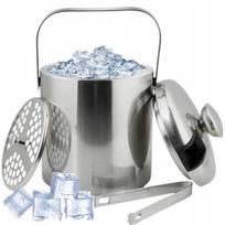 Ledo kibirėlis 1,3 l su žnyplėmis, sidabro blizgesio Lugo cooler