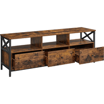 Industrinio stiliaus TV staliukas su 3 stalčiais | 40 x 147 cm | Ruda