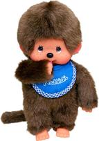MONCHHICHI Klasikinė beždžionėlė su mėlynu seilinuku, 20 cm