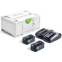 Akumuliatorių ir įkroviklio rinkinys FESTOOL „HighPower“ SYS 18V 2xHP5,0/TCL6DUO 578679