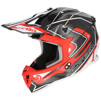 ACERBIS šalmas Linear 2206 pilkas/raudonas