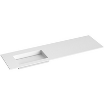Kame Corian N 160 (be maišytuvo angos) kairė Balta Matinė CN1600465-L-BS