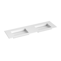 Kame Corian N 160 dviguba (be maišytuvo angos) Balta Matinė CN1600465-D-BS