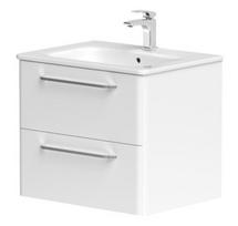 Kame vonios spintelė Soft 60cm 2 stalčiai, be kriauklės, balta BU/6-3DR/D01-SFT