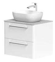 Vonios spintelė Kame Soft 60cm 2 stalčiai, Po stalviršiu, Be praustuvo, Balta BUC/6-3DR/D01-SFT