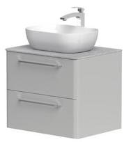Vonios spintelė Kame Soft 60cm 2 stalčiai, Po viršumi, Be kriauklės, Perlų pilka BUC/6-3DR/D37-SFT