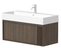 Kame vonios spintelė Sole 100cm 2 stalčiai, be praustuvo, rūkytos ąžuolo fanera BU/10-3DR/N08-GR-SOL