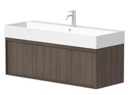 Vonios spintelė Kame Sole 120cm 2 stalčiai, Po stalviršiu, Be kriauklės, Rūkyto ąžuolo BUC/12-3DR/N08-SOL