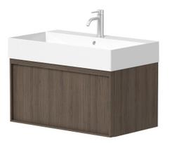 Vonios spintelė Kame Sole 80cm 2 stalčiai, Po stalviršiu, Be praustuvo, Rūkyto ąžuolo fanera BUC/8-3DR/N08-SOL