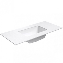 Darbo paviršius su kriaukle Kame Universal HPL 100cm su Easy Clean sifonu Balta Matinė