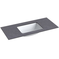 Darbo paviršius su kriaukle Kame Universal HPL 100cm su Easy Clean sifonu Black moon