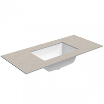 Darbo paviršius su kriaukle Kame Universal HPL 100cm su Easy Clean sifonu Smėlio akmuo