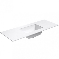 Darbo paviršius su kriaukle Kame Universal HPL 120cm su Easy Clean sifonu Balta Matinė