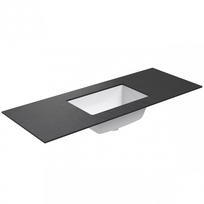 Darbo paviršius su kriaukle Kame Universal HPL 120cm su Easy Clean sifonu Black lava
