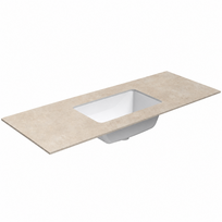 Darbo paviršius su kriaukle Kame Universal HPL 120cm su Easy Clean sifonu Earth stone