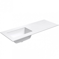 Darbo paviršius su kriaukle Kame Universal HPL 120cm Kairė su Easy Clean sifonu Balta Matinė