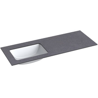 Darbo paviršius su kriaukle Kame Universal HPL 120cm Kairė su Easy Clean sifonu Black moon