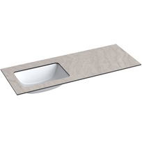 Darbo paviršius su kriaukle Kame Universal HPL 120cm Kairė su Easy Clean sifonu Grey moon
