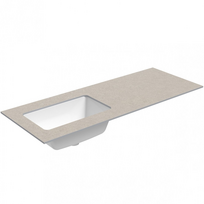 Darbo paviršius su kriaukle Kame Universal HPL 120cm Kairė su Easy Clean sifonu Smėlio akmuo