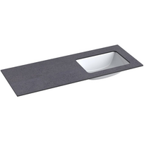 Darbo paviršius su kriaukle Kame Universal HPL 120cm Dešinė su Easy Clean sifonu Black moon