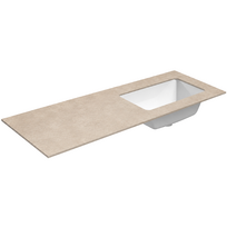 Darbo paviršius su kriaukle Kame Universal HPL 120cm Dešinė su Easy Clean sifonu Earth stone