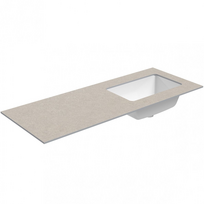 Darbo paviršius su kriaukle Kame Universal HPL 120cm Dešinė su Easy Clean sifonu Smėlio akmuo
