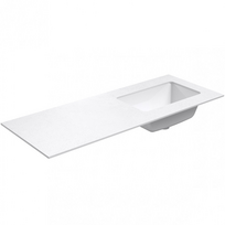 Darbo paviršius su kriaukle Kame Universal HPL 120cm Dešinė su Easy Clean sifonu Balta Matinė