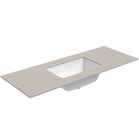Darbo paviršius su kriaukle Kame Universal HPL 120cm su Easy Clean sifonu Smėlio akmuo