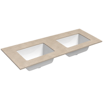Darbo paviršius su kriaukle Kame Universal HPL 120 Dvigubas su Easy Clean sifonu Earth stone