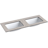 Darbo paviršius su kriaukle Kame Universal HPL 120 Dvigubas su Easy Clean sifonu Grey moon