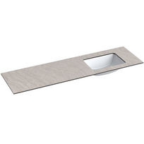 Darbo paviršius su kriaukle Kame Universal HPL 160cm Dešinė su Easy Clean sifonu Grey moon