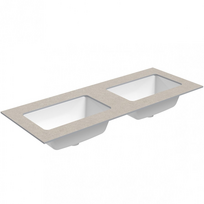 Darbo paviršius su kriaukle Kame Universal HPL 120 Dvigubas su Easy Clean sifonu Smėlio akmuo
