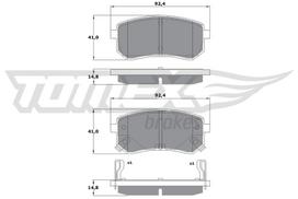 Stabdžių trinkelių rinkinys, diskinis stabdys TOMEX Brakes 15-80
