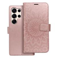 MEZZO knygų dėklas SAMSUNG S25 Ultra mandalos rožinė auksinė