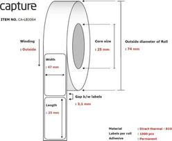 Capture Label 47x25, Core 25, | CA-LB3064 | 5706998986511