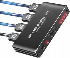 Pawonik SPLITTER HDMI 2.1 1x3 ROZDZIELACZ ULTRAHD HDCP 2.3 8K60HZ 4K 120HZ - 3 TV one size | 5903684263981 | 5903684263981
