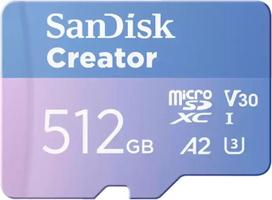 Karta SanDisk Creator MicroSDXC 512GB Class 10 UHS-I/U3 A2 V30 (SDSQXAV-512G-GN6MS) | SDSQXAV-512G-GN6MS | 619659217266