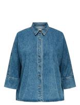 ONLY Carmakoma - Cargrace 3/4 Dnm Shirt Tai Noos - Džinsiniai marškiniai - Mėlyna