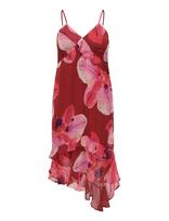 ONLY Carmakoma - Carasta Strap Frill Ankle Dress - Ilga suknelė - Raudona