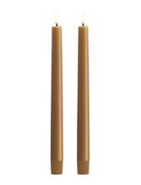UYUNI Lighting - Led Taper Candle, Wild Honey, Smooth, 2-Pack, 2,3X25 Cm - LED žvakė - Ruda
