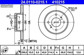 ATE Stabdžių diskas Brake rotor 24.0110-0215.1