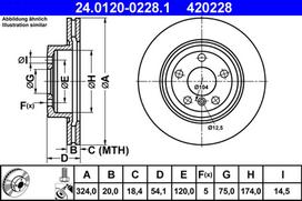 ATE Stabdžių diskas Brake rotor 24.0120-0228.1