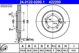 ATE Stabdžių diskas Brake rotor 24.0122-0200.1