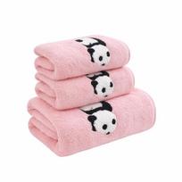 Rankšluosčių rinkinys WF su panda motyvu, koralinis, 3 vnt., Grey