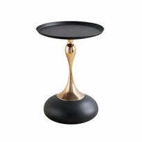Apvalus šoninis staliukas minimalistinis, metalinis, 1 vnt.